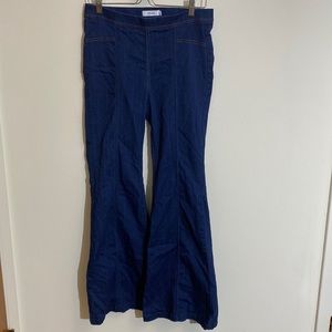 New Cello Flared Leg Blue Jeans With Elastic Waist - Size L